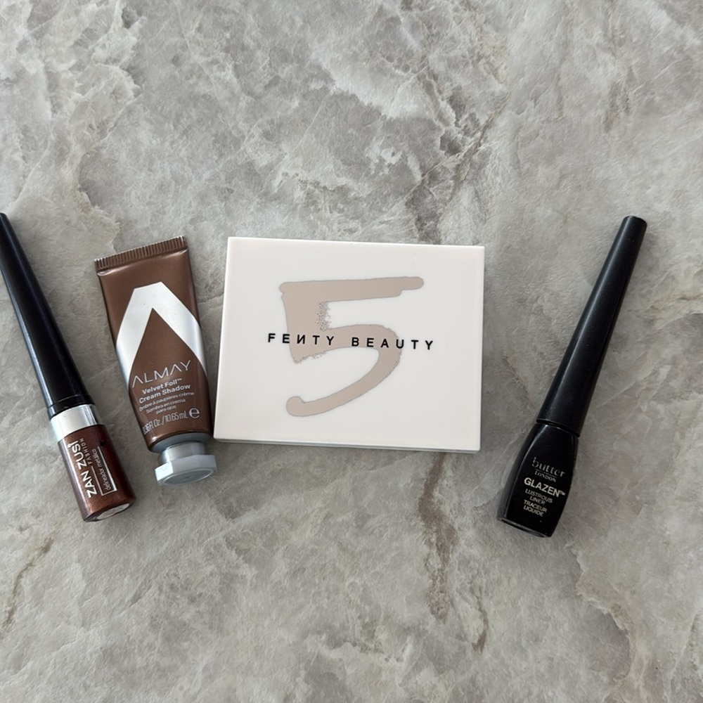 Fenty Beauty Snap Shadow Palette #5 Peach with Black and Brown Eye Liners Bundle - Picture 7 of 9